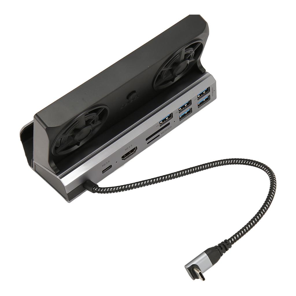 Для док-станции Steam Deck 10 в 1 для док-станции Rog Ally с 5 USB 3.0 2.0, двойным охлаждающим вентилятором, мультимедийным интерфейсом HD 4K
