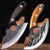 2pcs Kitchen Knives Stainless Steel Boning Knife Meat Cleaver Handmade Forged Chef's Knife for Household Wooden Handle Butcher Knife