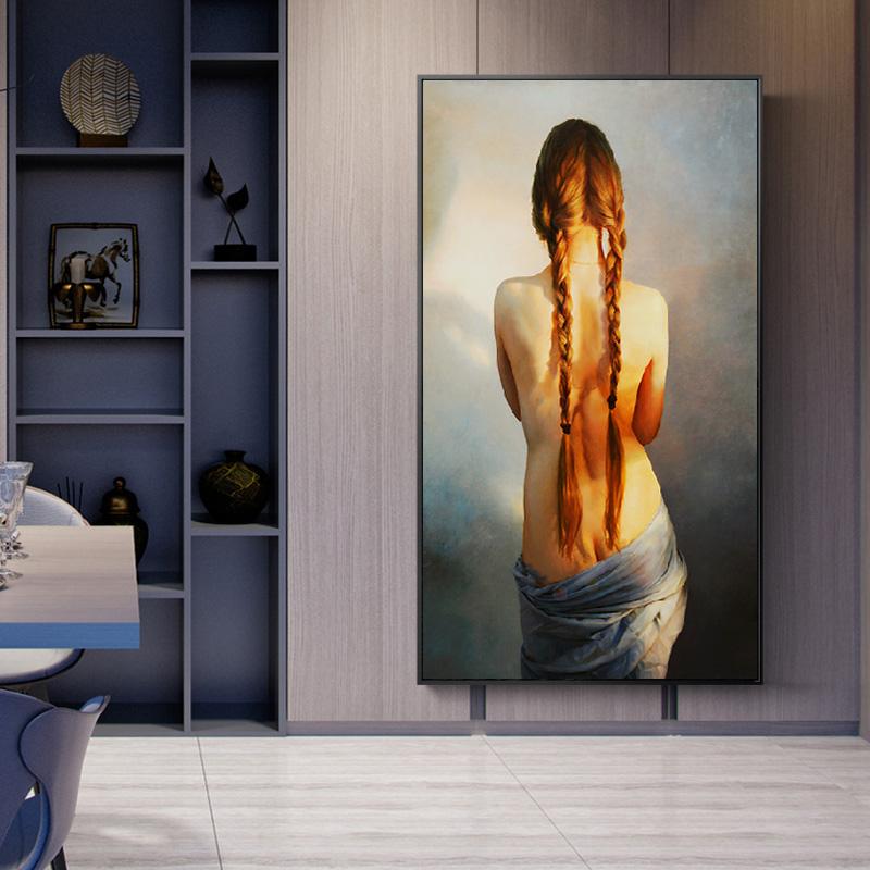 Sexy Nude Golden Women Figure Portrait Art Posters and Prints Canvas Painting Wall Pictures for Living Room Cuadros Home Decor