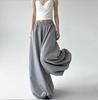 Gray Loose Wide Leg Pants Women's High Waist A-Line Casual Lazy Lantern Trousers Autumn Slimming Long Pants