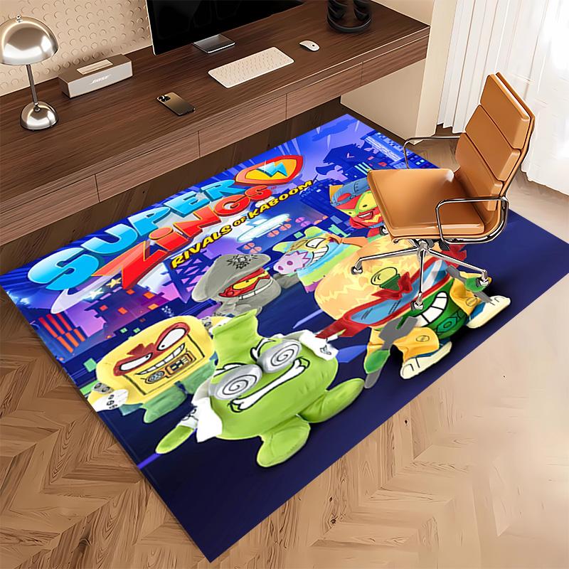 1pc Superthings1 Print Area Rug - Soft, Washable Non-Slip Indoor Mat, Living Room, Home Office Decorative Rug,Office Decorative