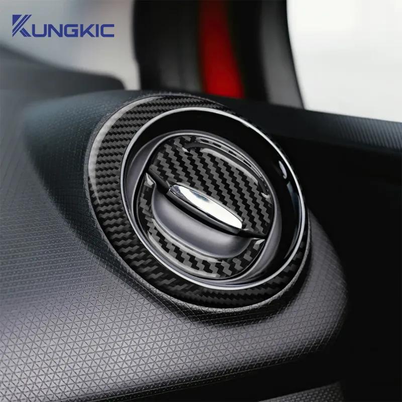 Soft Carbon Fiber Sticker LHD RHD For Renault Clio 3 2013 2014 2015 2016 2017 2018 Car Sides of Center Console Outlet Frame Trim