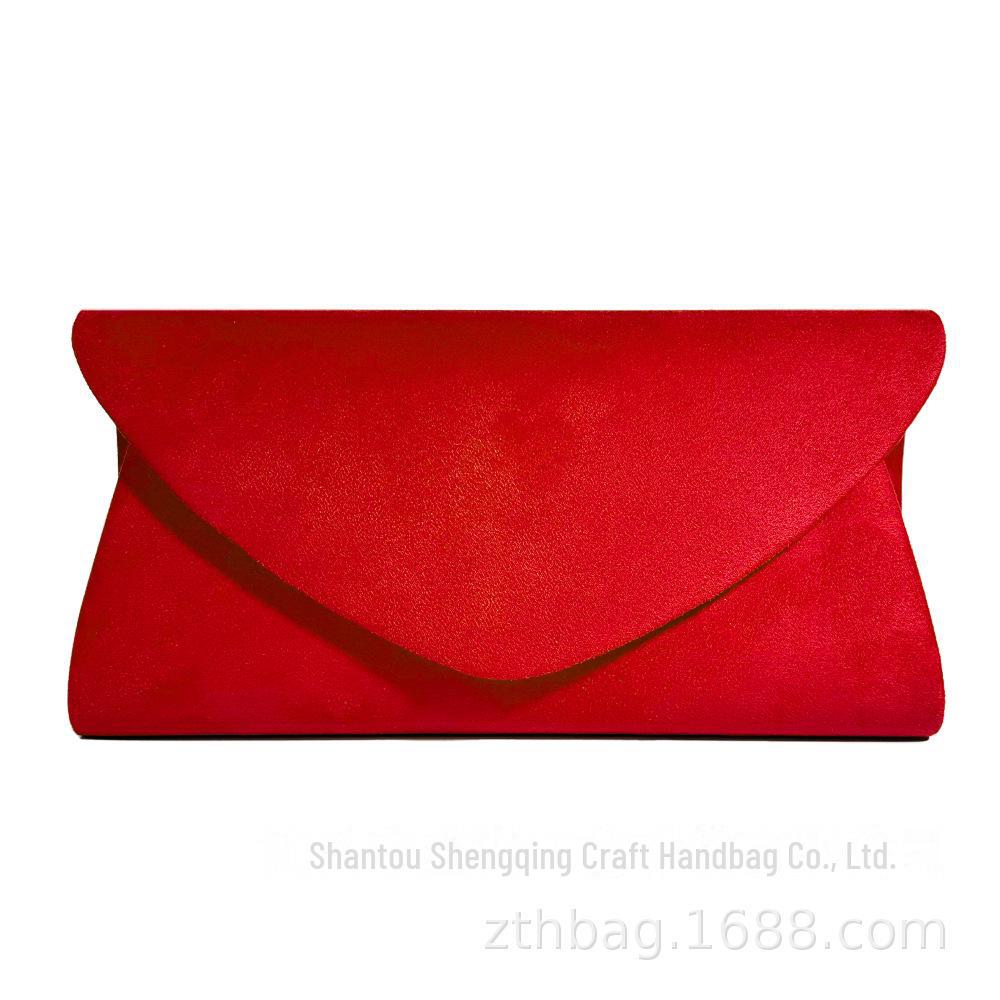 European and American Simple Flannel Heart-Shaped Evening Clutch for Ladies