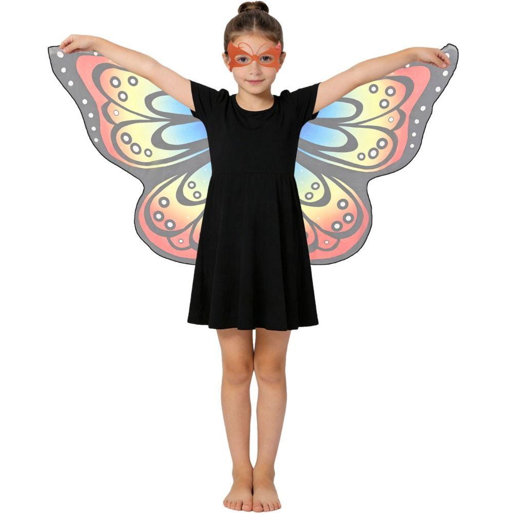 Colorful Butterfly Wings Costume Fancy Dress Cosplay Costume Fairy Shawl DIY Decorations Cape Butterfly Party Accessories