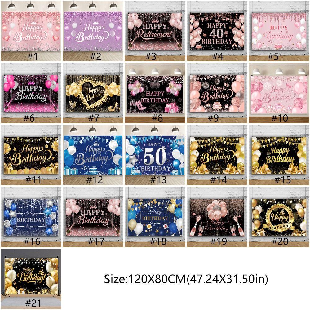 Черный Золотой С Днем Рождения Фото Фон Блестящий Плакат Фото Реквизит Фотостудия