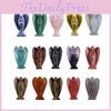 Crystal Carved Guardian Angel Figurine Pocket Stone Healing Craft 15" Statue