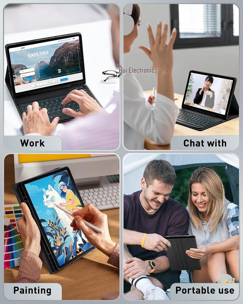 Чехол-клавиатура RGB Bluetooth и бесшумная мышь для iPad 10-го поколения 11 дюймов 10,9"