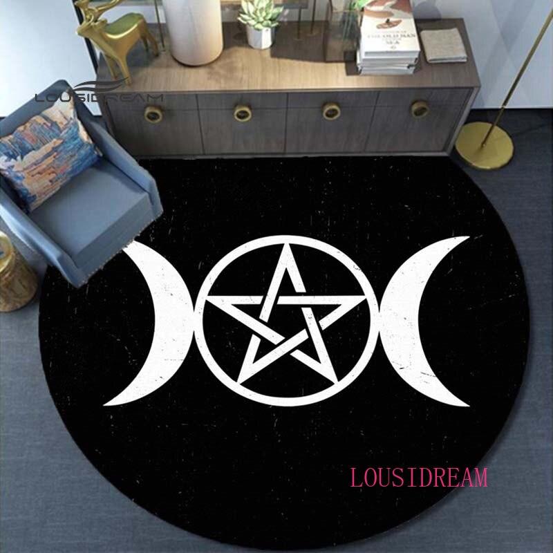 Сделано в КНР, сатанинский ковер, домашний декоративный круглый ковер, мягкие модные коврики, противоскользящий коврик для спальни, коврик для стула, злой ковер