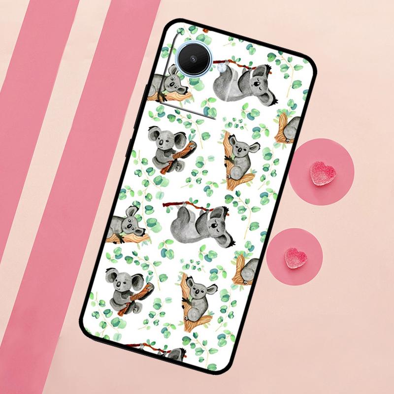 Koala and Eucalyptus Case For Realme C53 C55 C35 C33 C31 C30 C25s C21Y C15 C11 GT Neo 5 3T 2T 9 10 11 Pro Plus