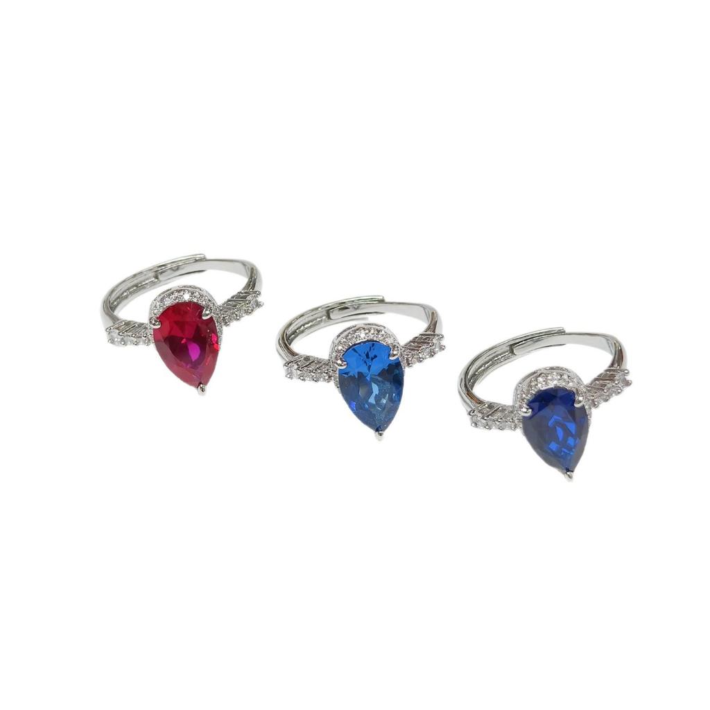 Кольцо Gesen Jewelry с открытым цирконом в форме капли воды - Свадебное кольцо в европейском и американском стиле для женщин.