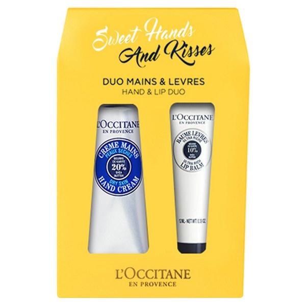 L'Occitane Shea Butter Hand Cream + Lip Balm Duo Set, 1 Set Korean Cosmetics