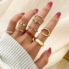 Золотое Роскошное Открытое Кольцо Простое Открытое Очарование Модное Кольцо 9-компонентное Кольцо Комбинация Глянцевый Вечерний Франк Женское Подарочное Кольцо Универсальный Комплект Ювелирных Изделий