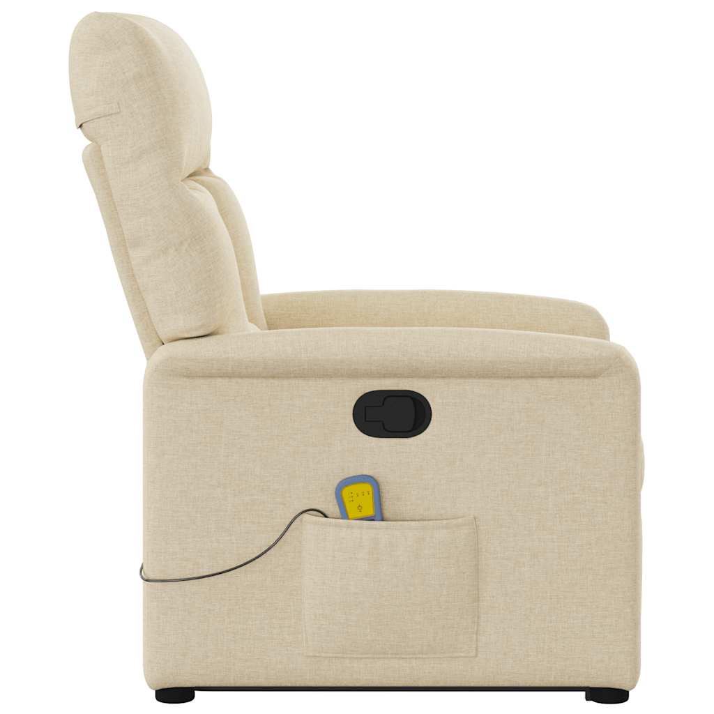 Massage Recliner with Rising Aid Cream Fabric