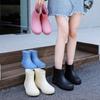 British Short Women's Rain Boots Fashionable Outdoor Rain Shoes Wading Shoes Thickened Waterproof Shoes Non-slip Flat Women's Water Shoes Rubber Shoes