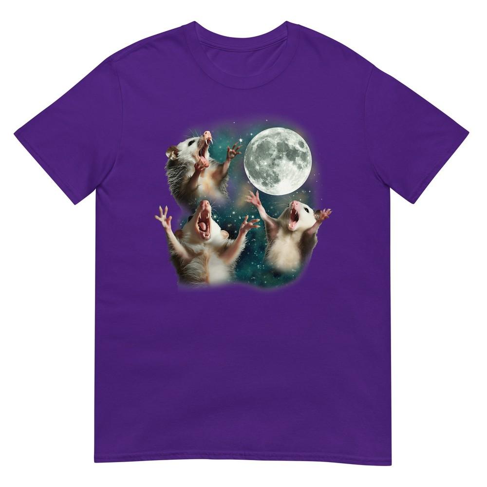 Three Possum Moon 3 Opossum Funny Weird Cursed Meme Tshirt