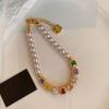 Vintage Rainbow Rhinestone Bracelet Ornaments Colored Zircon Bracelet Pearl Crystal Bracelet Gifts