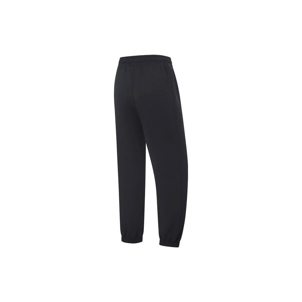 Li Ning Fitness Series Solid Color Tapered Knit Sports Pants Women Pants Black AKLT524-4