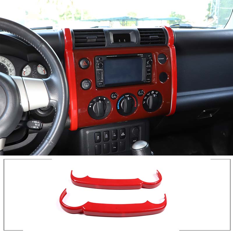 ABS Красный Для Toyota FJ Cruiser 2007-2026 Автомобиль Центральная Консоль Панель Приборов Рулевое Колесо Дверь Декоративная Наклейка Авто Аксессуары