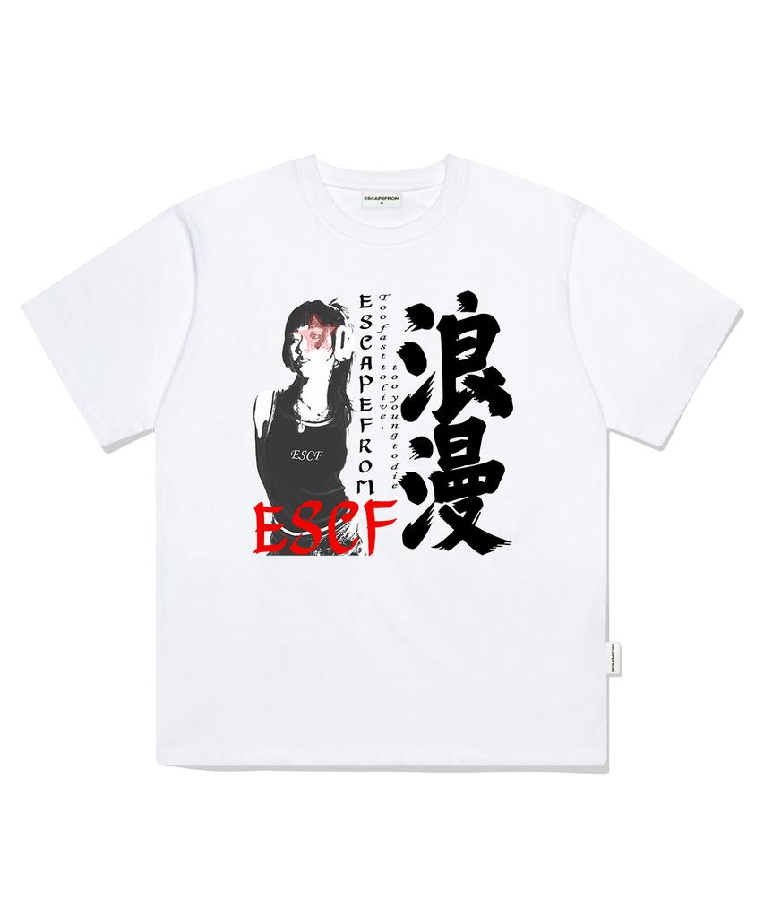 ESCAPEFROM Romantic Print T-Shirt White