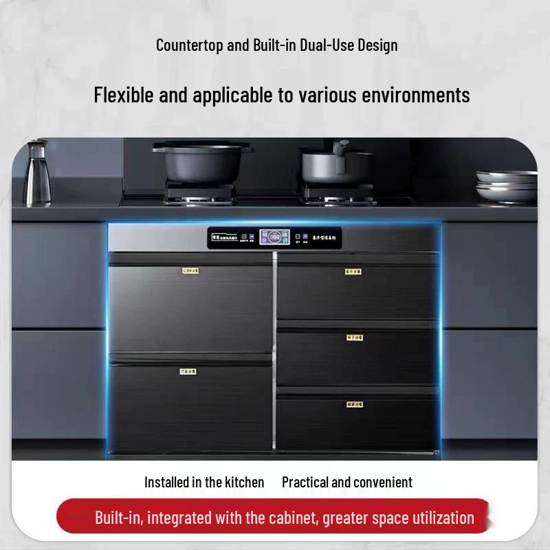 Multi-functional Barware and Tableware Disinfection Cabinet with Drawer - Stainless Steel