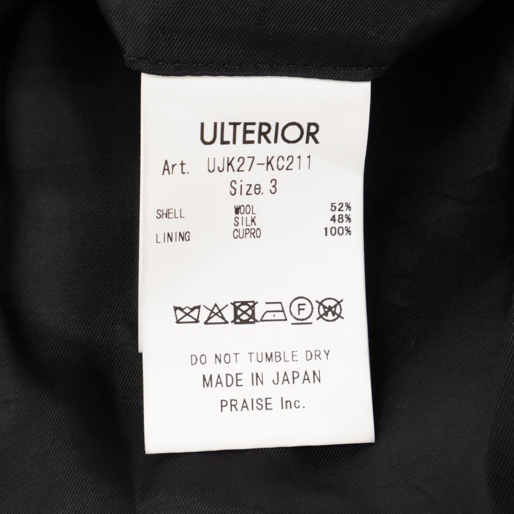 ULTERIOR 25AW Black Washed Wool Silk Stripe 2B Jacket Jacket 3 blackUsed