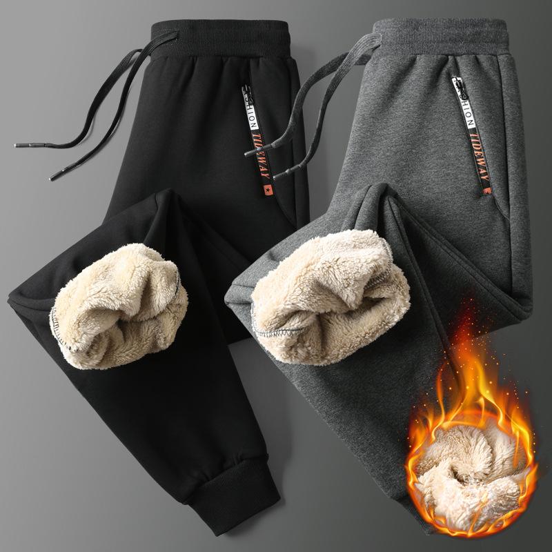 New Lambswool Pants Men's Winter Padded and Thickened Warm Pants Men's Pants Cotton Loose Casual Sports Sweat Pants