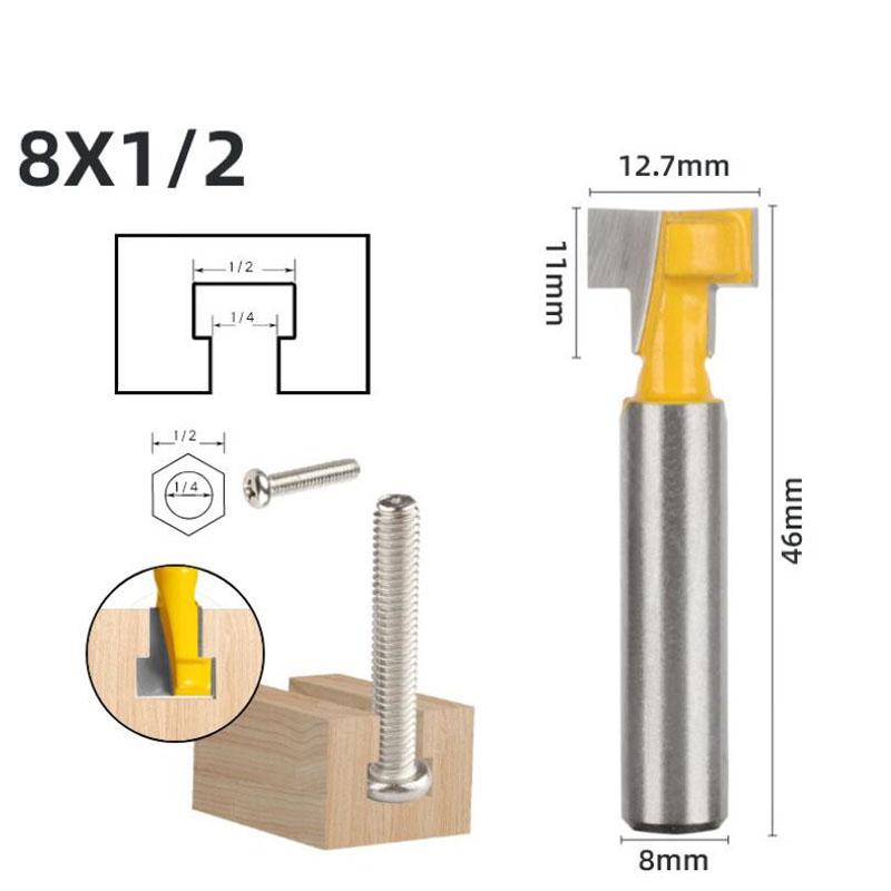1/3 шт., фреза с Т-образным пазом, шестигранный болт, отверстие для ключа, замочная скважина 6,35 мм, 6 мм, 8 мм, хвостовик, деревообрабатывающий фрезерный станок, концевая фреза