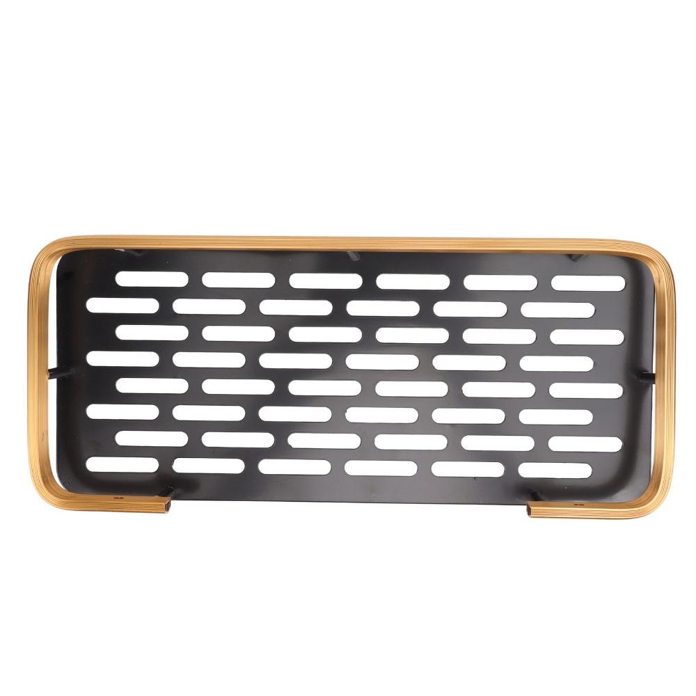 Aluminium Shower Shelf Black Gold Rustproof Shower Organizer No Drill Installation Single Tier Bathroom Shelf Rack