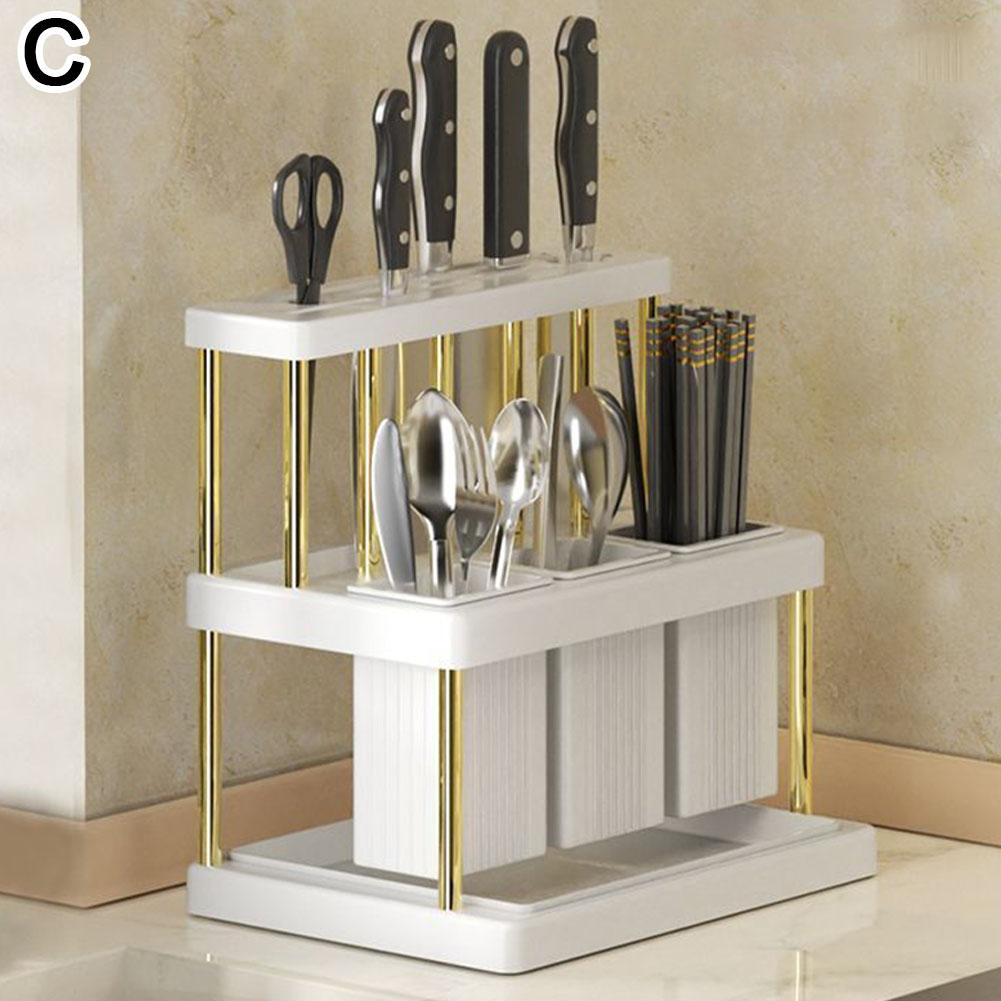 Multi-functional Chopstick Rack Stainless Steel Multi-grids Kitchen Storage Draining Frame Integrated Kitchen Supplies Organizer