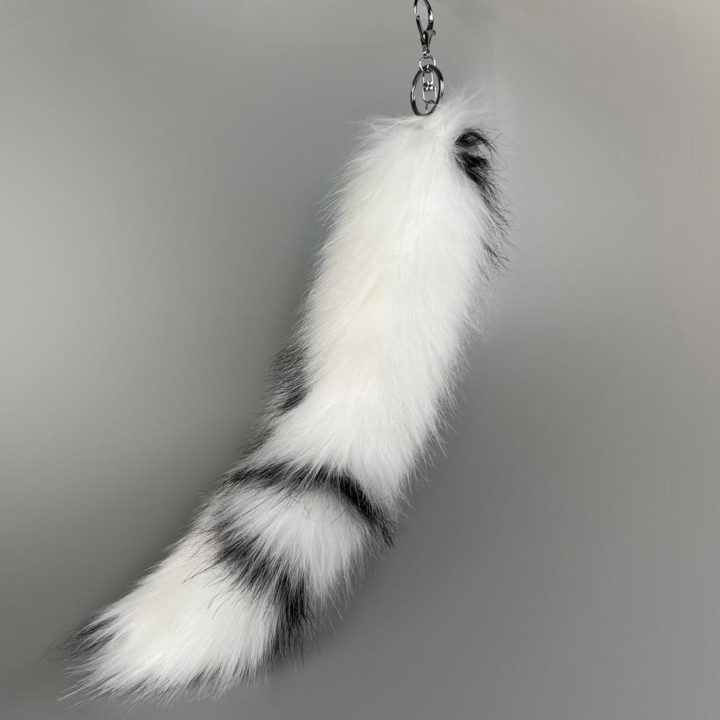 Faux Animal Tail Keychain Colorful Keyring 40cm Plush Furs Pendant Accessory for Bags and Car Keys Soft Decorative Charm