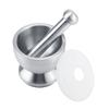 Stainless Steel Mortar Pestle Beans Garlic Spices Foodstuffs Grinder Kitchen Tool with Lid