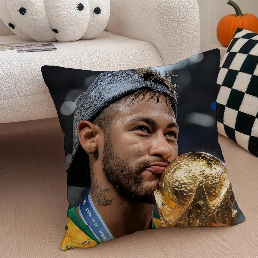 Brazilian Handsome Athlete NNeymar Jr Cushion Cover Throw Pillow Cover Hidden Button Durable Polyester Chair Cushion