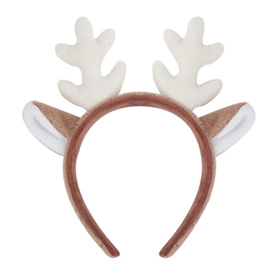 Рождественская повязка на голову с декором в виде рогов оленя, праздничный головной убор с дизайном оленя, женские эластичные удобные рождественские аксессуары для волос
