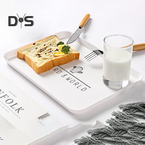 Сервировочный поднос, универсальная моющаяся пластиковая прямоугольная посуда для завтрака, фруктового хлеба, еды для подарков