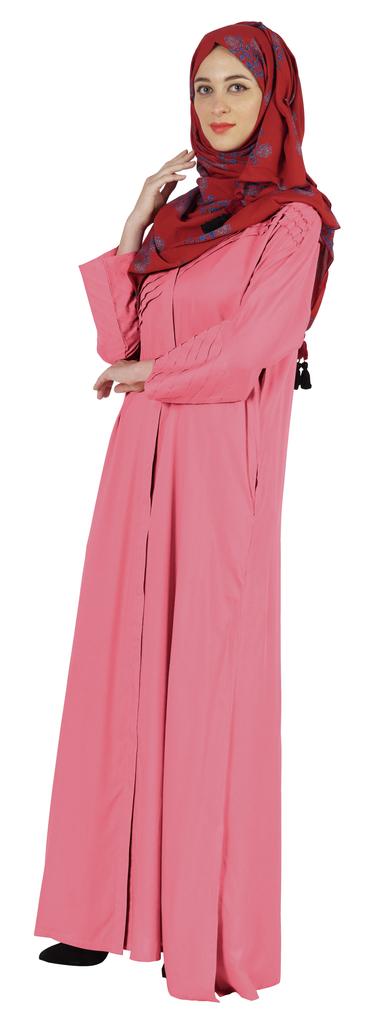 Bimba Islamic Clothes For Women Long Prayer Robe Maxi W Printed Hijab Rayon Abaya Front Button Muslim