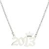 Year Necklace Lobster Clasp Smooth Surface Stainless Steel Chic Lobster Clasp Birth Year Necklace Charm Gift