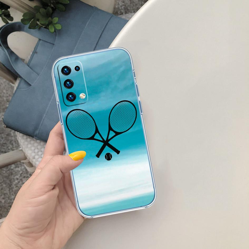 LO90 Tennis Sports Soft Shell Transparent Phone Case for Samsung Galaxy A04 A04S A14 A23 A34 A54 M23 M33 M52 M53