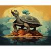 Diy Paint Painting By Numbers With Frame Sea Turtle Drawing With Numbers For Adults Animals Modern Wall Art