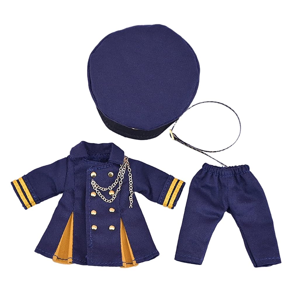 Костюм Obitsu 11 OB11, размер куклы Obitsu для тела 11 см, военная форма, цельная шляпа, благородный ретро-костюм, комплект из 4 предметов (военно-морской флот)