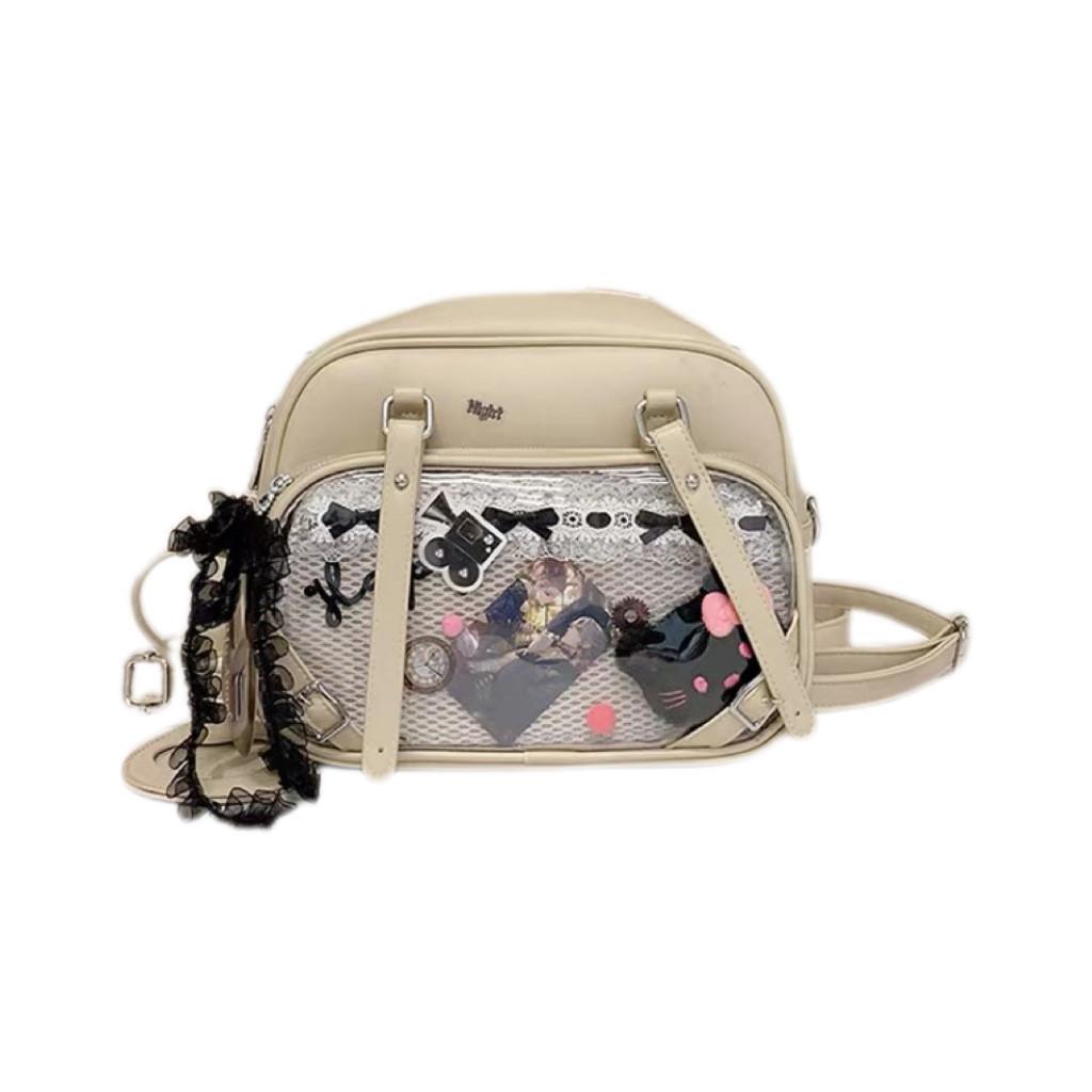 Pu Cartoon Chiikawa Doubles Shoulder Bags Girls Clear Backpack Multi Colors