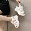 Fashion Roman Style Summer 2024 Ladies Shoes Buckles Open Toe White High Heels Wedges Heel Sandals for Women Platform Footwear Original