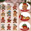 12/24pcs Gingerbread Man Ornaments Christmas Tree Wooden Hanging Decorations Pendants Cute Cartoon Xmas DIY Hangings Home Decor
