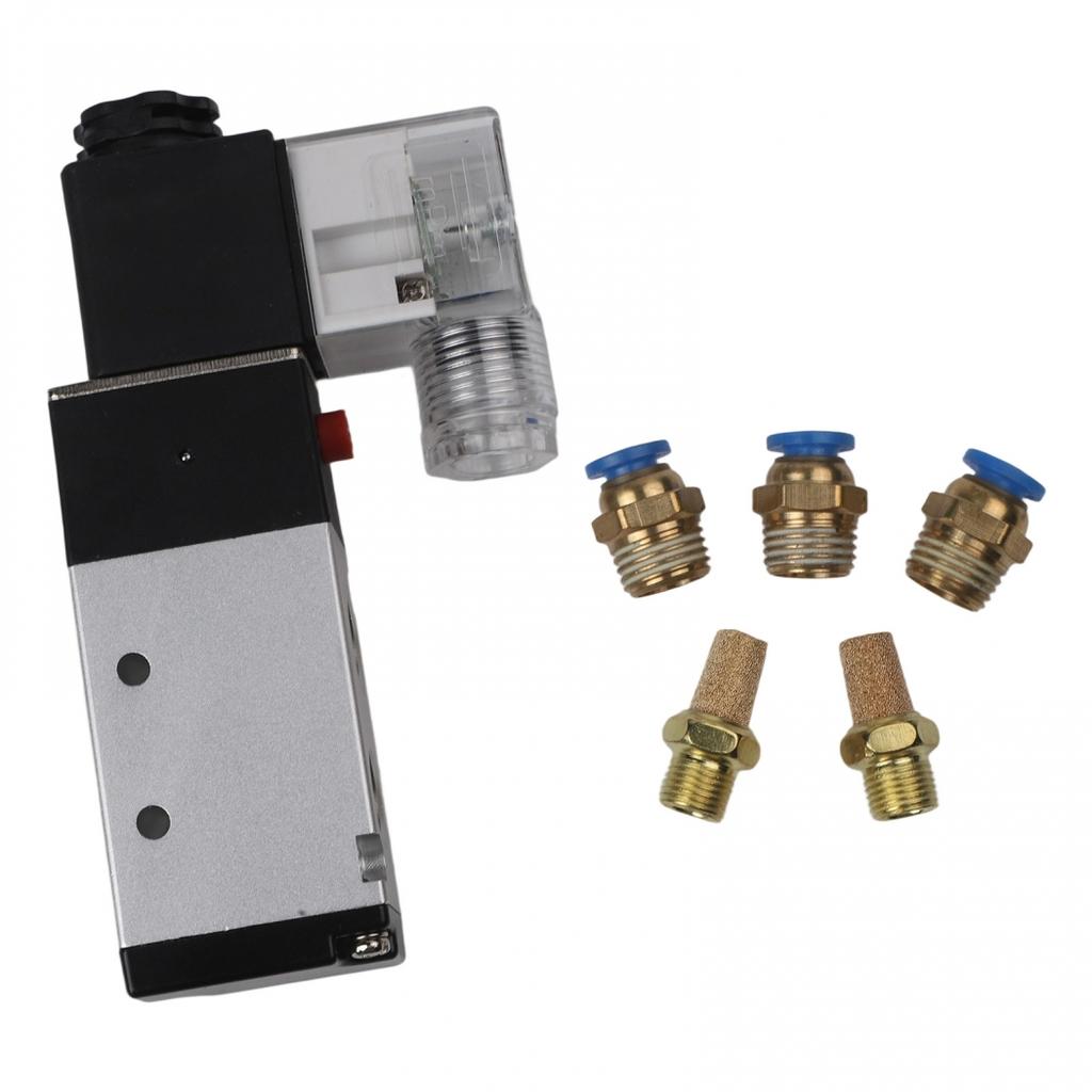 Connector Diameter 1/4 Inch DC 12V Valve Pneumatic Valve Solenoid Valve