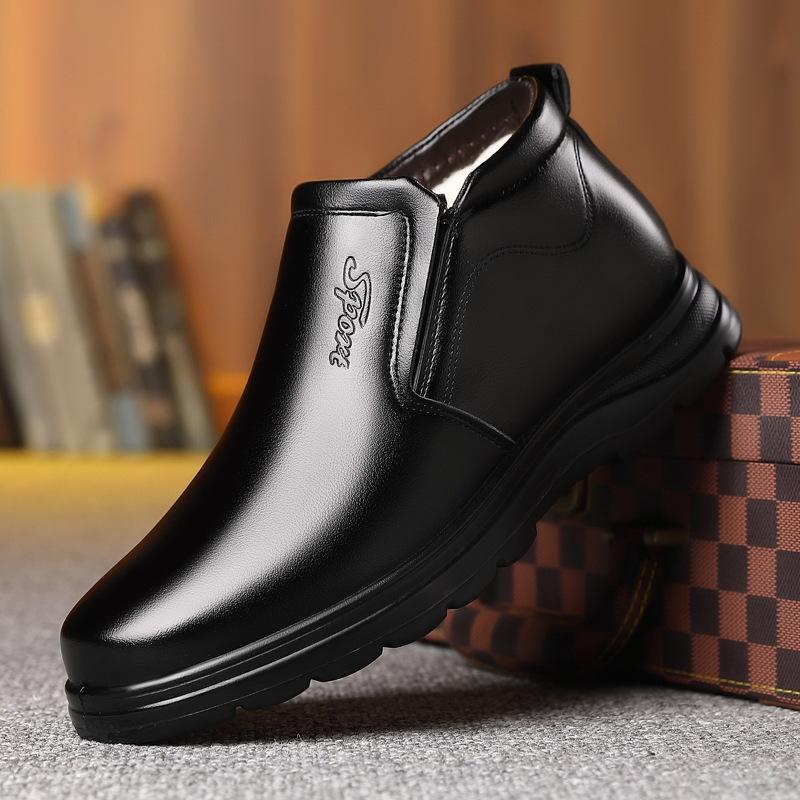 2024 Новые зимние мягкие туфли для мужчин с мягкой подошвой и круглой головкой, мягкие теплые хлопковые туфли для мужчин