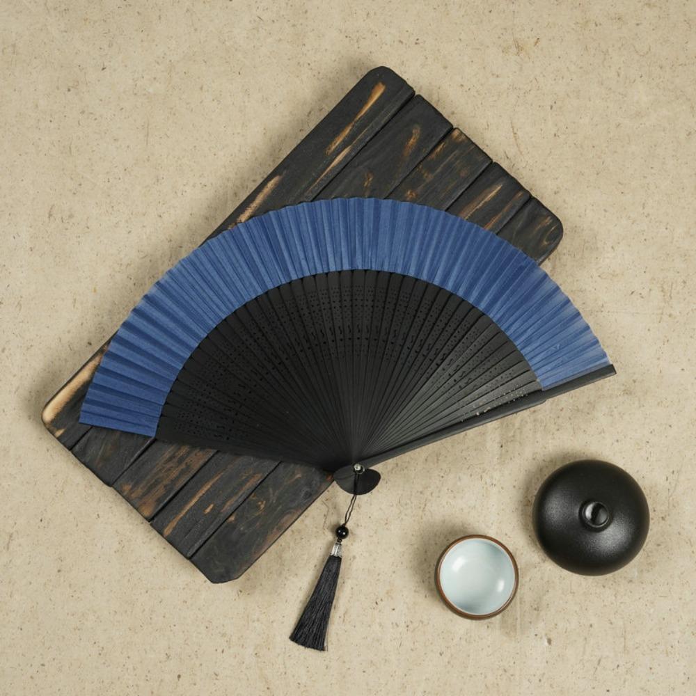 Carved Handle Chinese Fan Handhold Dance Fan Home Decoration Bamboo Folding Fan Gift