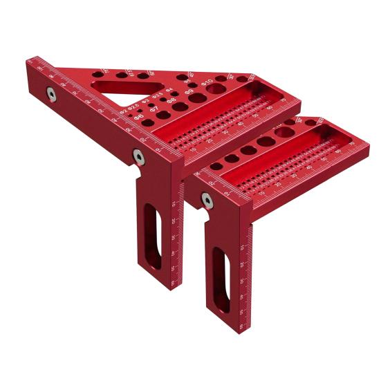 1/2 шт. 3D треугольная линейка из алюминиевого сплава с отверстиями для направляющей дрели, угломерная линейка 45/90, многоугольная измерительная линейка для деревообработки, столярная