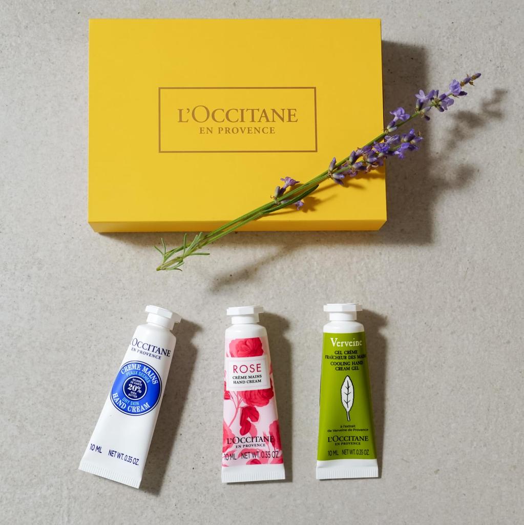 Мини Набор Кремов для Рук Роза Отличный маленький подарок для или любой L'OCCITANE (Ши и Вербена) 3. дни рождения, прощания, День отца, случай.