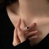 Sterling Silver Black Square Necklace: Elegant Niche Design Clavicle Chain, 2022 Cold Style.