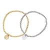 53 4mm Gold/Silver Stainless Steel Beaded Elastic Bracelet For Men Women Comfort Fit Adjustable Wristband