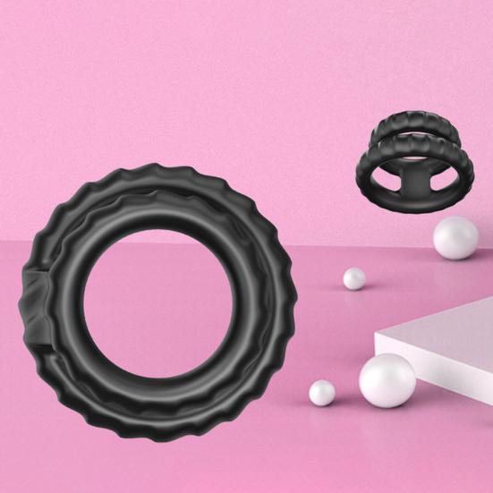 Durable Penis Ring Comfortable To Wear Skin-friendly Portable Dildo Foreskin Delay Double Ring for Bathroom